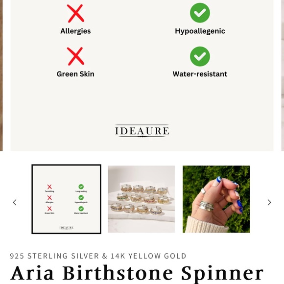 Ideaure Aria Birthstone Spinner Ring - Picture 5 of 6